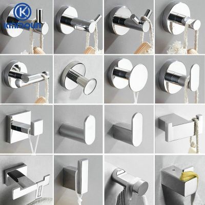 Chrome Polished Stainless Steel Clothes Hook Wall Mounted Towel Hook Bathroom Hardware Robe Hook Picture Hangers Hooks