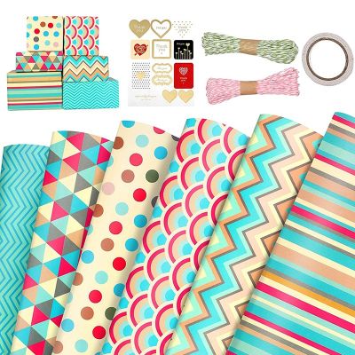 Wrapping Paper Sheets,for Christmas Birthday Party Wrapping Paper Set 6 Pcs Gift Wrap Papers,Present Gift Wrapping Paper