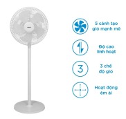 Quạt Đứng Asanzo AM-520, Công Suất 50W, Nút Điều Khiển Dạng Xoay