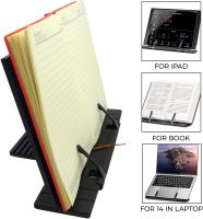 Book StandAdjustable Foldable Book Holder With Page Paper ClipDesk Reading Rest BookstandTextbooks Cookbook Recipe Book Stand