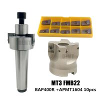 MT3ก้าน FMB22 400R 50มม. ที่ปลายหัวเครื่องตัดมิลลิ่ง CNC ชุดแทรก APMT1604คาร์ไบด์10ชิ้นอุปกรณ์เสริมเครื่องยนต์หัวตัดเจาะ