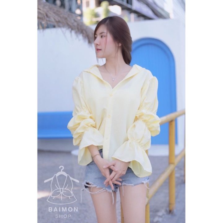 เสื้อเชิ้ตแขนยาว-สมอคแขนสามชั้น