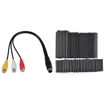 1 Pcs 4 Pin S-Video To 3 RCA Female TV Adapter Laptop Cable &amp; 127Pcs Shrink Sleeving Tubing Tube Assortment Kit Electrical Circuitry Parts