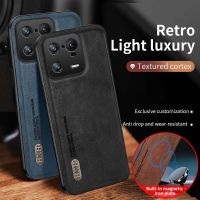 เคสโทรศัพท์หนังด้านสำหรับ Xiaomi 13 T Pro 13 Ultra 13Pro Mi 13TPro 2023แบบย้อนยุคสุดหรูที่วางเลนส์เคสกันกระแทกป้องกันทุกสัดส่วนฝาหลัง