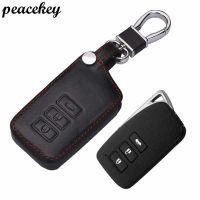 yonggax Peacekey Genuine Leather Remote Control Car Keychain Key Cover Case For Lexus RX270 NX200 3Buttons for lexus key holder ring