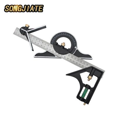 SONGJIATE stainless steel multi-function combined Angle ruler 300/600 long movable Angle ruler Levels