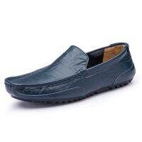 HOT★หนังผู้ชายรองเท้าสบายๆหรูหรายี่ห้อ2021 Mens Loafers Breathable Slip On สีดำรองเท้า Plus ขนาด38-47