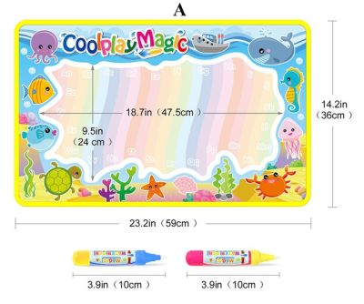 แผ่นภาพวาดสีน้ำวาดรูปและปากกา2ตัวกระดานเขียนเล่นสมุดระบายสีสำหรับของเล่นเพื่อการศึกษาเด็ก