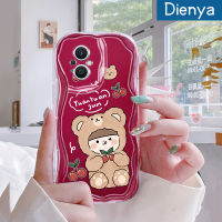 Dienya เคสสำหรับ OPPO Reno 7Z 5G Reno 8Z Reno7 Lite Reno8 F21 Pro 5G F21s Pro 5G เคสเนื้อครีมลายหมีเชอร์รี่เคสนิ่มกันกระแทกเคสโทรศัพท์โปร่งใส TPU เจลซิลิกาแบบใสป้องกันการตกหล่นฝาครอบป้องกันเลนส์กล้องถ่ายรูป