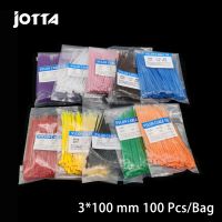 [HOT BAJQUUIXDIN 579] 100Pcs Cable Ties 3Mm X 100Mm Self-Locking Nylon Wire Cable Zip Ties สีขาวสีดำ Organizer Fasten Cable