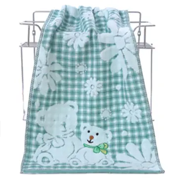 25*50cm Small Cute Cartoon Microfiber Absorbent Drying Bath Towels Bear  Pattern Cotton Baby Towel