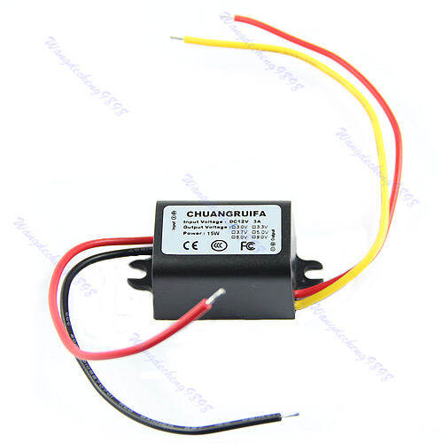 กันน้ำ Dc Dc Converter 12v Step Down ถึง9v 3a 15w โมดูลจ่ายไฟ Th