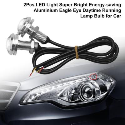2ชิ้นไฟ LED Super Bright ประหยัดพลังงานอลูมิเนียม E Agle Eye กลางวันวิ่งโคมไฟหลอดไฟสำหรับรถยนต์