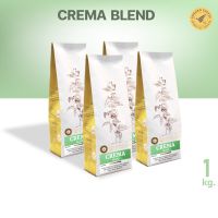Crema Blend [Medium Roast] เมล็ดกาแฟคั่วสด กาแฟเบลนด์ คั่วกลาง ชงร้อน ชงเย็น 1kg. kokoro coffee เมล็ดกาแฟพรีเมียม