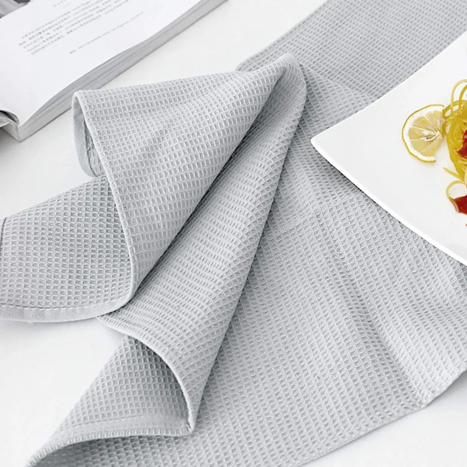 4PCS Cotton Waffle Weave Kitchen Towel Set,18x26 Inches Large Tea