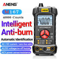 ANENG M167 Digital Mini Multimeter Tester Auto Multimetro True Rms Tranistor Meter with NCV Data Hold 4000counts Flashlight