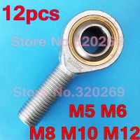 12Pcs Male External Right Left Thread SA5 6 8 10 12T/K Steel Fish Eye Rod End Oscillating Joint Bearings M5 M6 M8 M10 M12