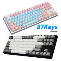 87ชิ้น/เซ็ต Keycap การจับคู่สี-Proof PBT ปุ่มกดคีย์บอร์ดเครื่องกลสำหรับ Cherry Keyboard87-Key Pbt แป้นพิมพ์สัมผัสที่ละเอียดอ่อนและส่วนบุคคล Keycaps ที่ละเอียดอ่อนกับการจับคู่สีพิเศษเปลี่ยน Keyca