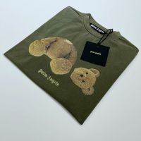 ►❅ เสื้อยืดแขนสั้นพิมพ์ลายตัวอักษร Palm Angels Guillotine Bear แฟชั่นคู่รัก