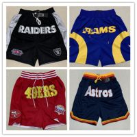 ♝∋ Spot densely embroidered pocket pants rugby Rams 49ers Astros Raiders shorts