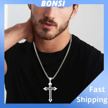 Buy Greek Orthodox Large Silver Mens Cross Necklace Men Silver Pendant  Crucifix Orthodox Cross Online in India - Etsy
