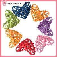 LUCKY HAIRACC 30pcs แดงน้ำเงินส้มม่วงเขียวชมพู ลูกบอลหวายรูปหัวใจ งานทำมือ ที่แขวนแขวน ลูกหวาย น่ารักน่ารักๆ 2.36นิ้วค่ะ หวาย orbs LGBT เทศกาลปาร์ตี้