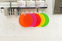 【CW】 1pcs Colorful Round Non-Slip Resistant Coaster Cushion Placemat Pot Holder Table Silicone Accessories