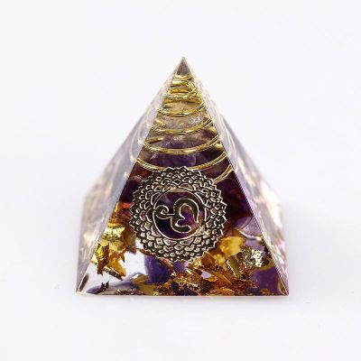 ；。‘【； 1PC Energy Generator Orgone Pyramid Crystals Peridot Healing Reiki Chakra Reiki Chakra Meditation Ornaments Crafts Office Decor