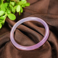 Natural light pink round agate chalcedony 54-64mm bracelet elegant princess jewelry, best gift for mother and girlfriend