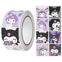 Cartoon Kuromi Expression Bag Square Sealing Sticker Roll Copperplate Paper Tape Self-Adhesive Cute Sanrio Stickers Nice Gifts Stickers Labels