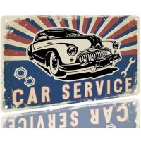 Vintage Car Service Tin Signs Auto Repair Garage Poster Antique Decor Sign Wall Decor for Bars Resta（Only one size: 20cmX30cm）(Contact seller, free custom pattern)