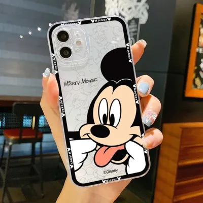 เคสโทรศัพท์แบบใสอะนิเมะ Grimace Mickey สำหรับ iPhone 11 12 13 Pro MAX Mini X XS XR Max 6 7 8 Plus ซิลิโคนเหลวนิ่ม