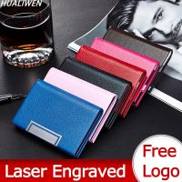 【CW】▪  Engraved Luxury Business Card Mens Credit Holder Fashion Aluminum Bank Wallet