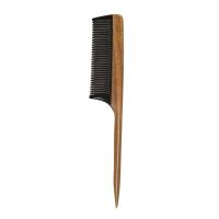 Hair Combs -Natural Fine Tooth Wooden Tail Comb - No Static Purple Heart Wood Comb With Black Horn Teeth