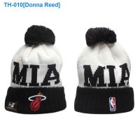 ☇☋❈ Donna Reed Miami heat hat NBA hats for men and women fashion cold autumn and winter to keep warm hat knitting hat