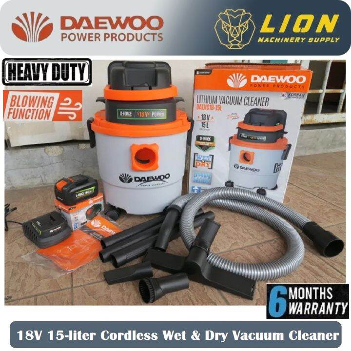 Daewoo 18V 15liter Cordless Wet & Dry Vacuum Cleaner DALVC1815L