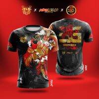 2023ใหม่ [[พร้อมสต็อก] Phoenix &amp; Dragon เสื้อระเหิดเต็มสีดำ (depb))