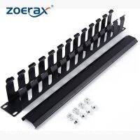 ZoeRax 1U 19Inch Rack Mount Cable Management-All Metal 24 Slot Horizontal Wire Manager Server Rack Mount Cable Organizer