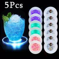 5/1Pcs LED Luminous Coasters Colorful 3 Modes Bottle Stickers Lights For Cocktail Drink Home Wedding Party Xmas Table Decoration