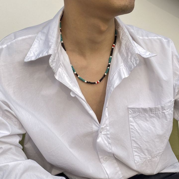 Beads Men Necklace Korean Style Necklace Sweater Chain Women