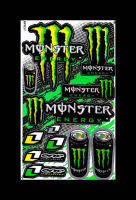 MONSTER 09 สติ๊กเกอร์แต่งรถมอเตอร์ไซค์ บิ๊กไบค์ ATV หมวกกันน็อค รถยนต์ สติ๊กเกอร์เคลือบเงาคุณภาพดี