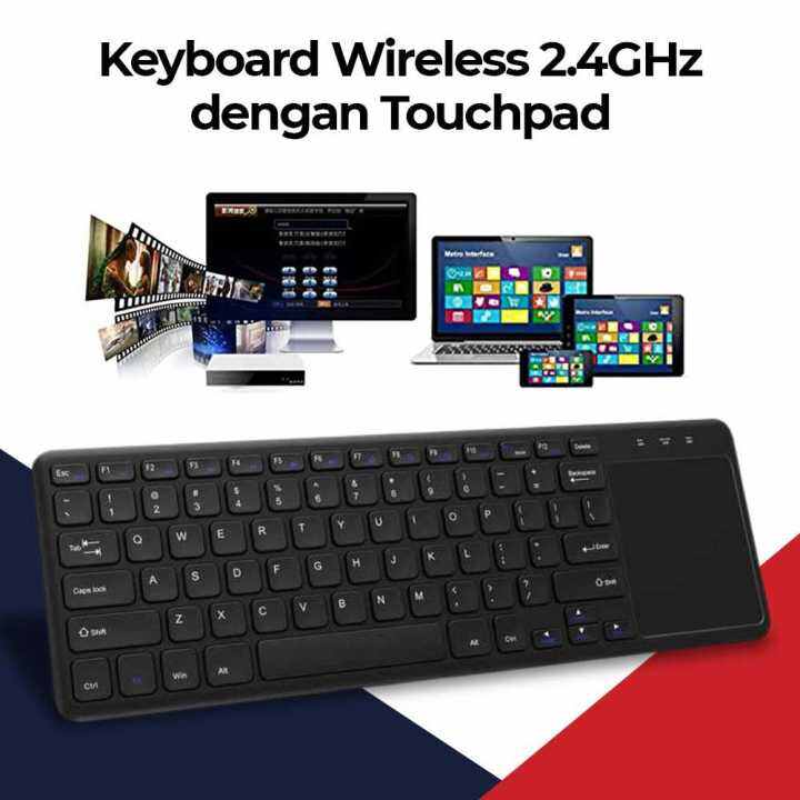 Keyboard Wireless 2.4GHz dengan Touchpad E34 / keyboard wireless