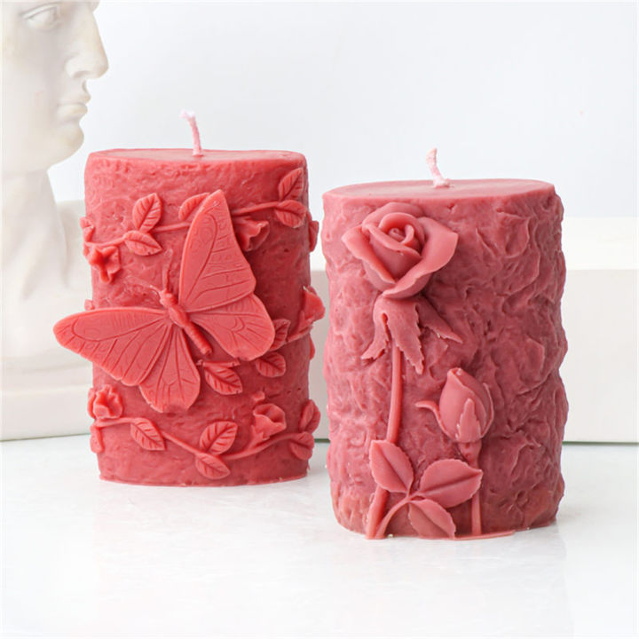 funky-home-decor-kitchen-accessories-tools-silicone-love-rose-candle-mold-embossed-butterfly-cylindrical-shape-mould-wedding-birthday-decorations