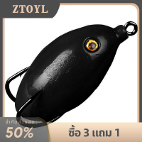 ZTOYL Luya เหยื่อล่อรูปกบและไข่กบกบทำจากเหล็กคาร์บอนสูงตะขอคู่12กรัมเหยื่อปลอมเหยื่อตกปลาสีดำดัดแปลงกบฟ้าร้อง