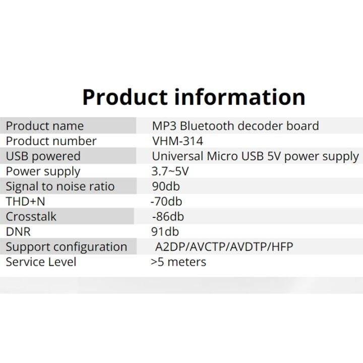 vhm-314-bluetooth-audio-receiver-board-bluetooth-5-0-mp3-lossless-decoder-board-wireless-stereo-music-module-10pcs