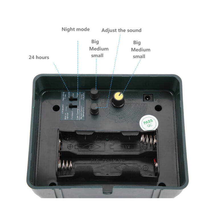 เครื่องไล่หนูและแมลงอัลตราโซนิค4เสียงปลุกสำหรับนกสัตว์ป่ากลางแจ้ง