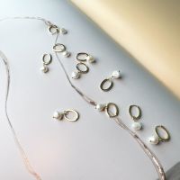 Nue - Venus dangle earrings(ต่างหูห่วงเงินแท้ชุบทอง 18k)