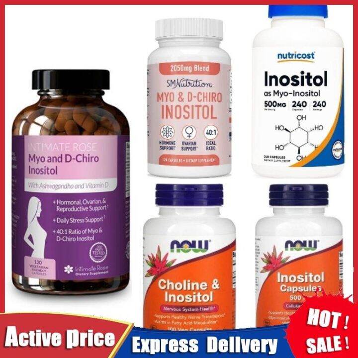 Now Foods Inositol Choline MyoInositol DChiro Inositol for PCOS
