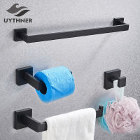 Bathroom Hardware Set Black Robe Hook Towel Rail Bar Rack Shelf Hanger Tissue Toilet Roll Paper Holder Wall Bathroom Accessories