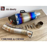 ปลายท่อ Arapovic shorty ไดร์สีรุ้ง พร้อมสลิปออนตรงรุ่นCBR300R และ CB300F (ตัวเก่า)